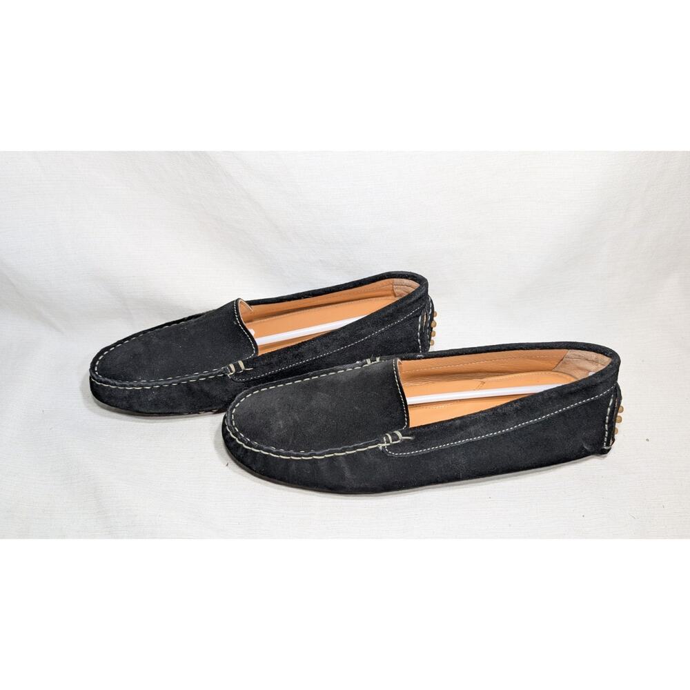 Avellini Suede Moccasin Driving loafers Women's 8.5/9 EU 40 Black Made in‎ Italy - Picture 3 of 8